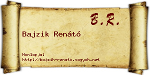 Bajzik Renátó névjegykártya